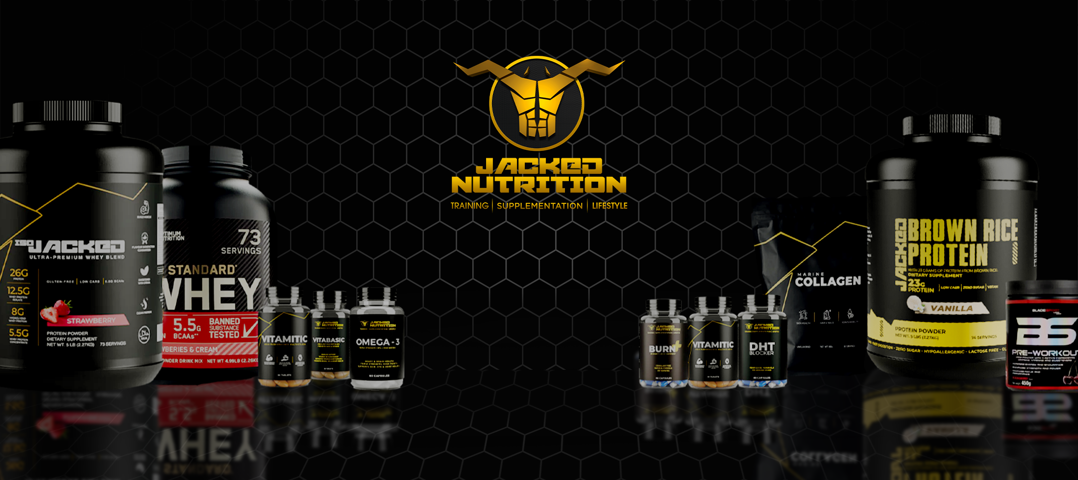 Jacked Nutrition's Products Banner