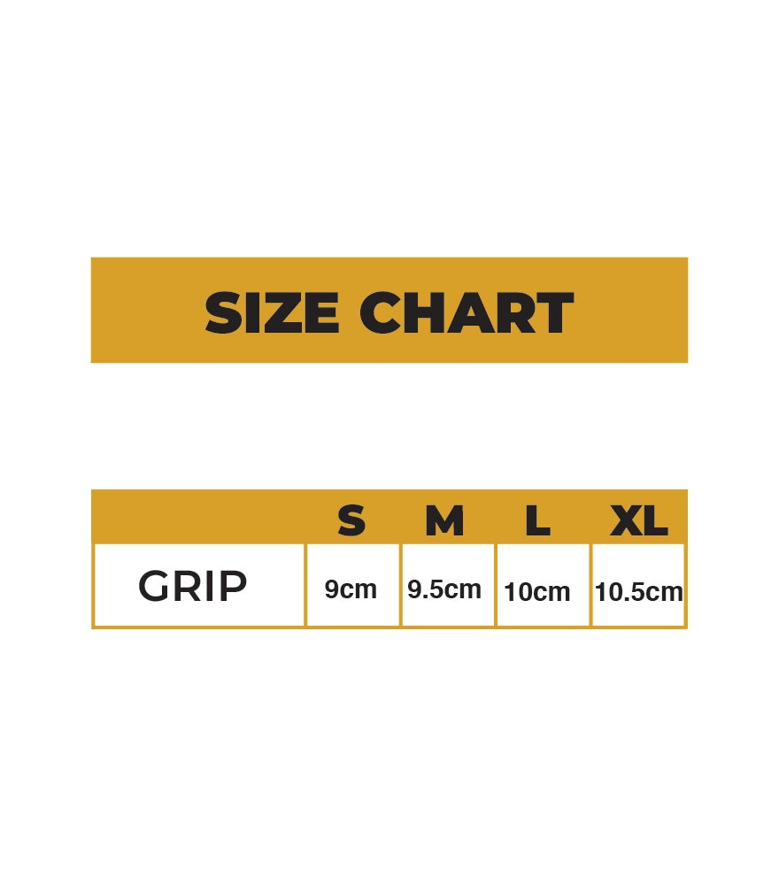 Jacked Nutrition Signature Gloves Size chart