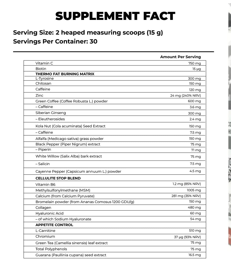 SLENDER - CELLULITE & FAT BURNER