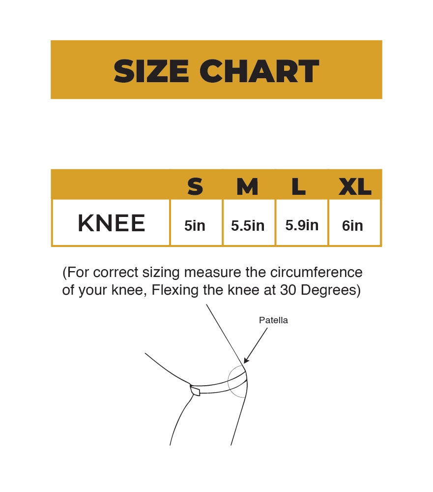 Jacked Nutrition Knee Sleeves Size Chart