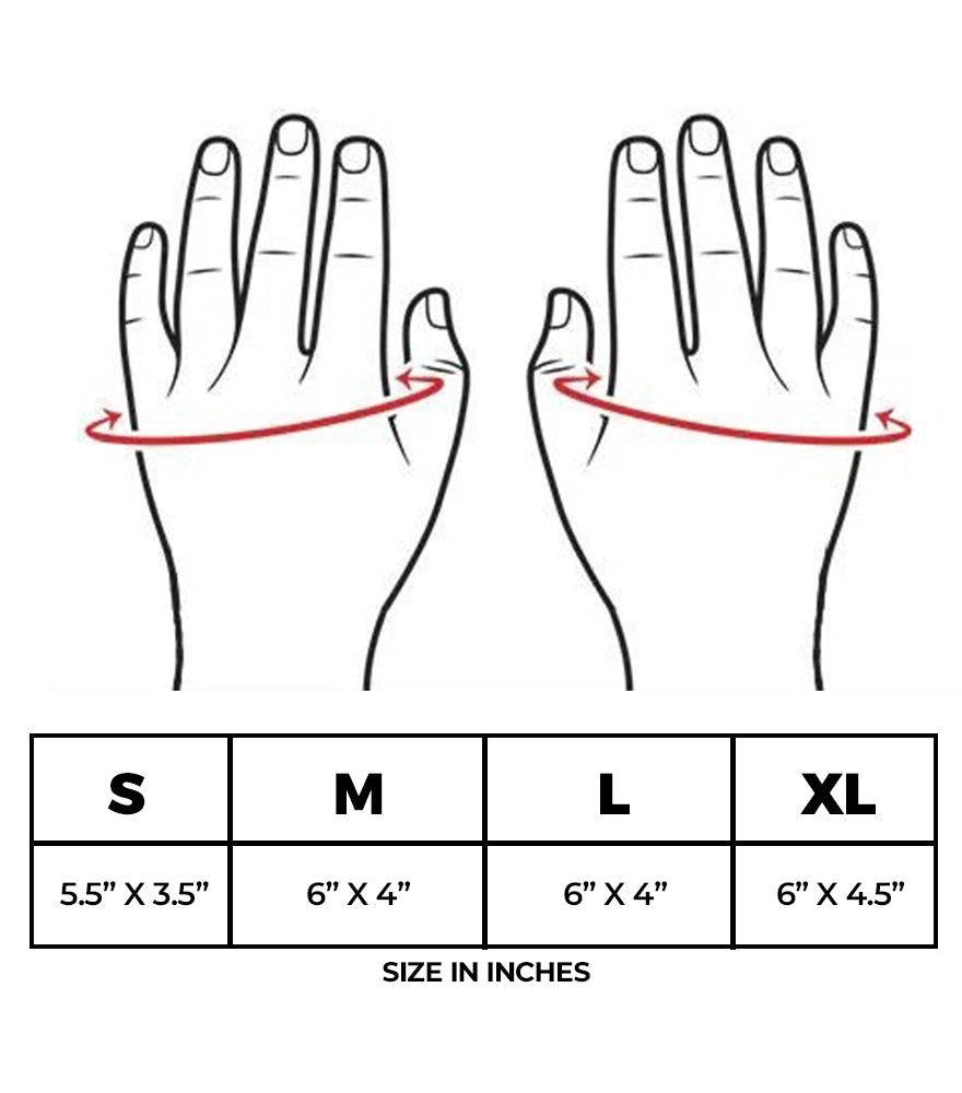 Signature Gloves Size Chart