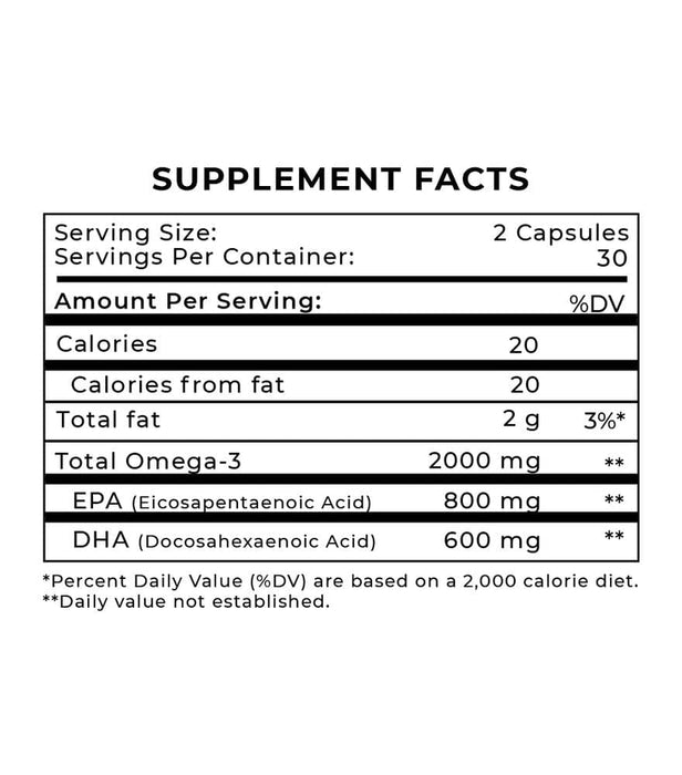 Supplement Facts of Omega-3