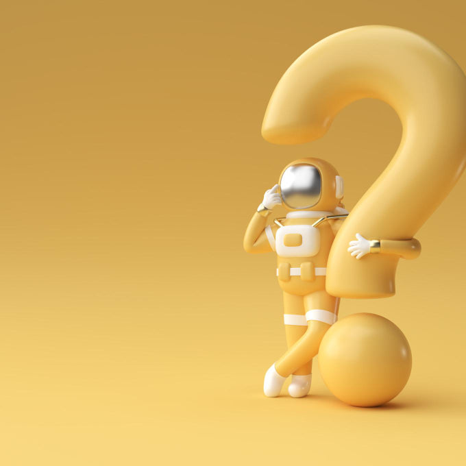 3d render astronaut with question mark