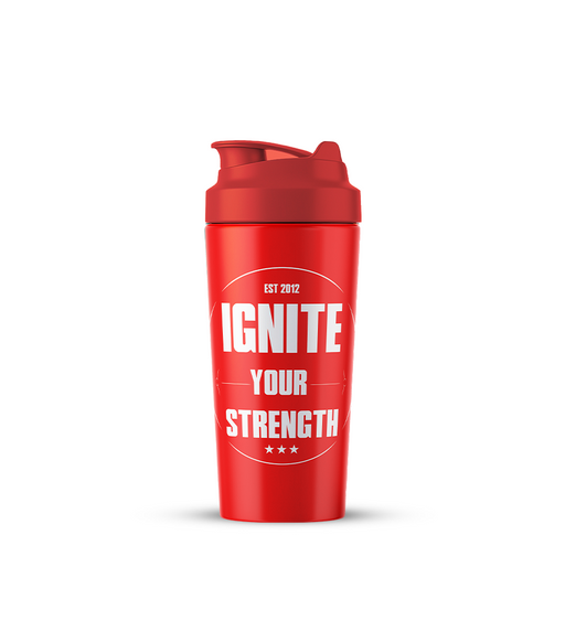 Red ignite your strength shaker bottle