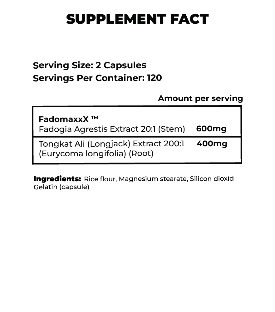 FADOGIA AGRESTIS COMPLEXED WITH TONGKAT ALI