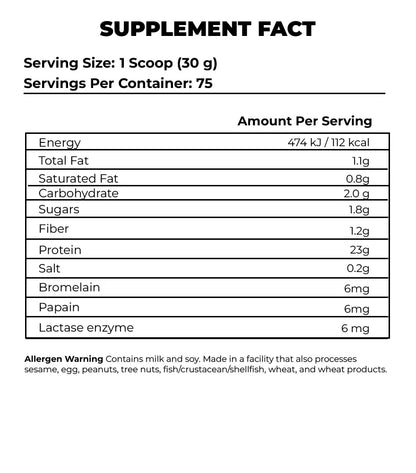 Whey Complex TemPro Supplement Facts