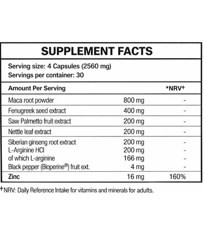BLADE VIRODEX XT supplement facts