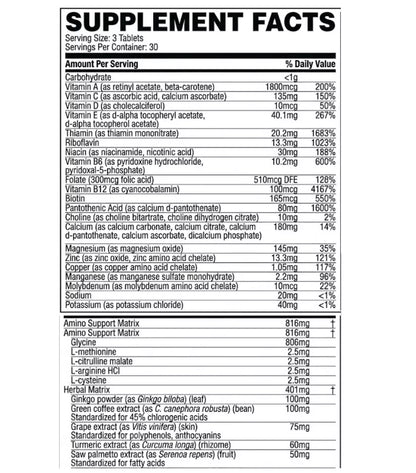 MUSCLE TECH MULTIVITAMIN 90 TABLETS 30 SERVINGS