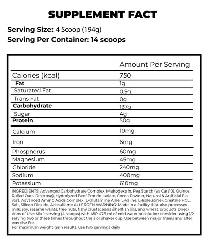 RED REX BEEF MASS GAINER