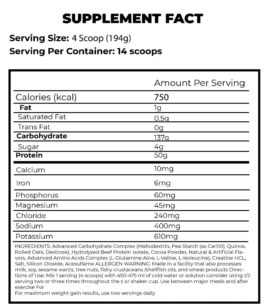 RED REX BEEF MASS GAINER