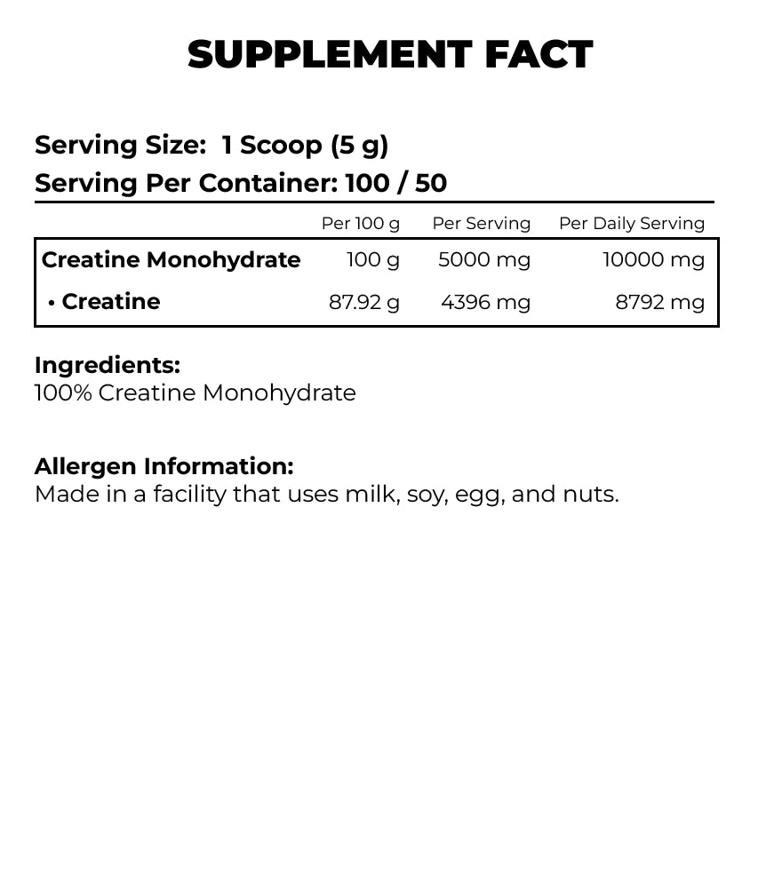 100% Creatine Monohydrate